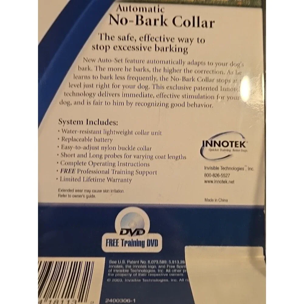 INNOTEK Automatic No-Bark Adjustable Dog Collar BC-50B - Open Box Complete